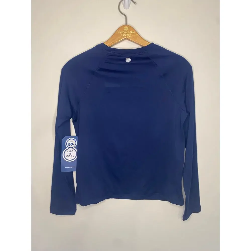 NWT Kids Life Is‎ Good Dark Blue Rash Guard Swim Shirt Size XL Beach Swim